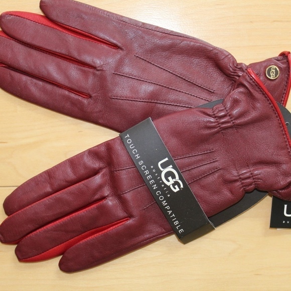 UGG Tech Cinched Cuff Leather‎ Gloves - Picture 1 of 4